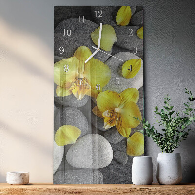 Vertical wall clock Flower Stone