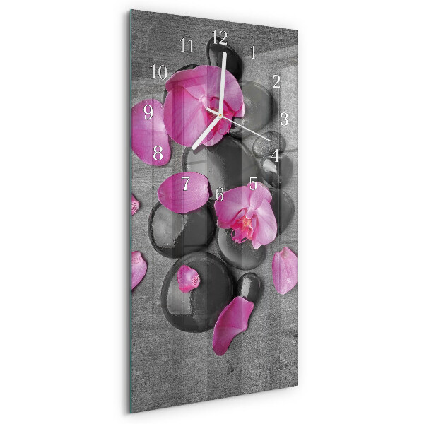 Vertical wall clock Orchid Stones