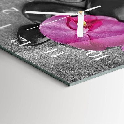 Vertical wall clock Orchid Stones