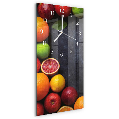 Vertical wall clock Citrus Plant