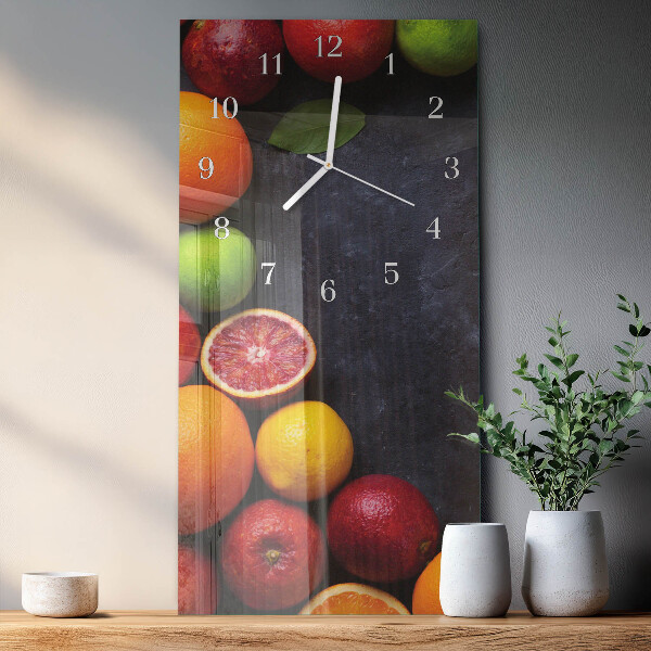 Vertical wall clock Citrus Plant