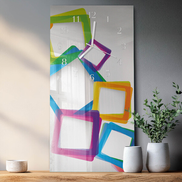 Vertical wall clock Colorful Rectangles