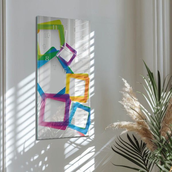 Vertical wall clock Colorful Rectangles