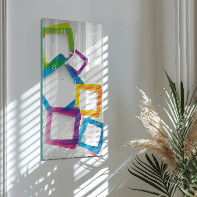 Vertical wall clock Colorful Rectangles