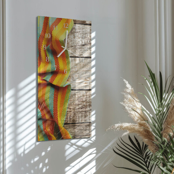 Vertical wall clock Wood Fabric