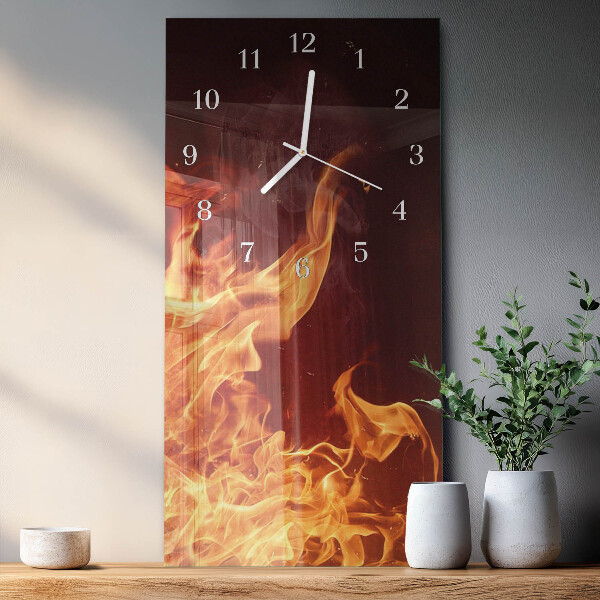 Vertical wall clock Fire