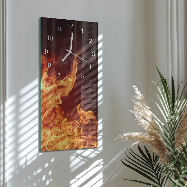 Vertical wall clock Fire