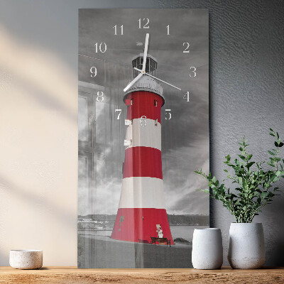 Vertical wall clock Lighthouse