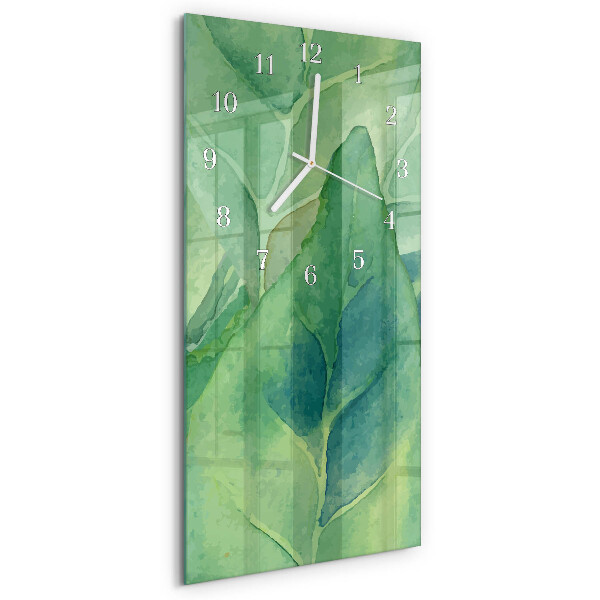 Vertical wall clock Leaves