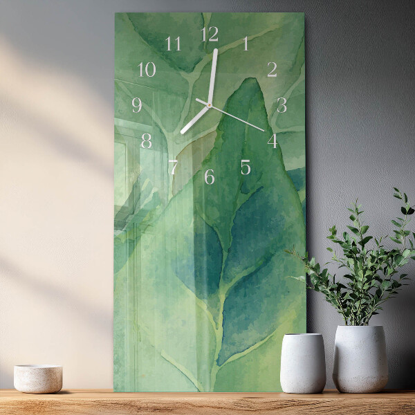 Vertical wall clock Leaves