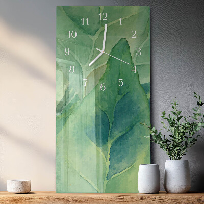 Vertical wall clock Leaves