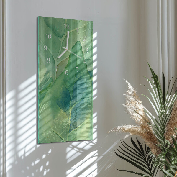 Vertical wall clock Leaves