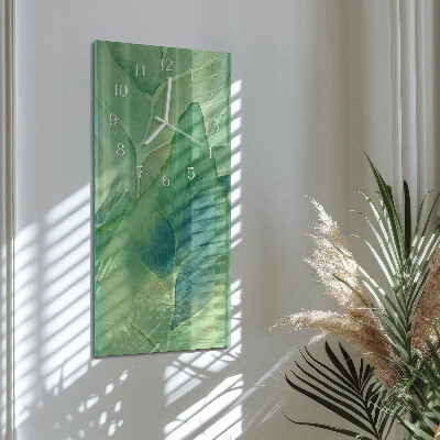 Vertical wall clock Leaves