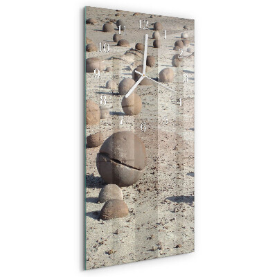 Vertical wall clock Beach Stones