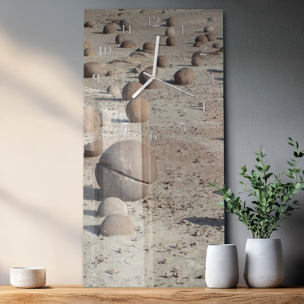 Vertical wall clock Beach Stones