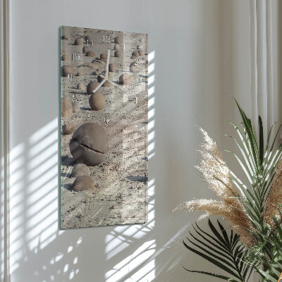 Vertical wall clock Beach Stones