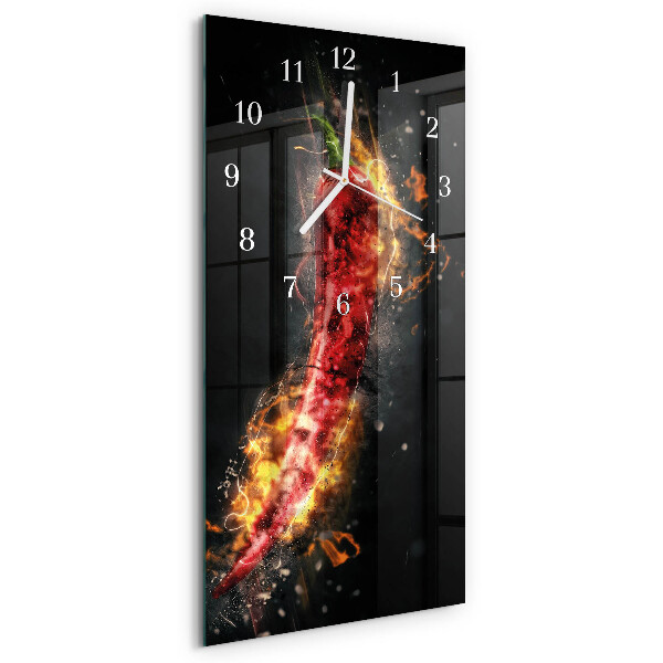 Vertical wall clock Hot pepper