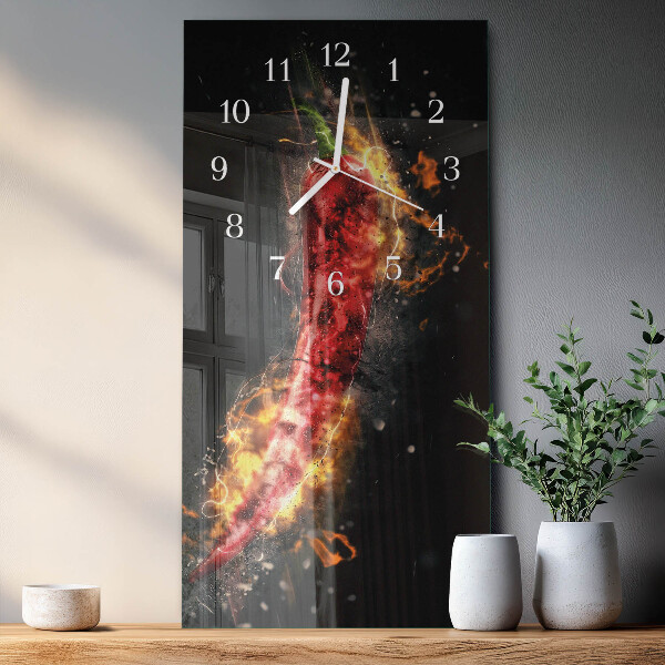 Vertical wall clock Hot pepper