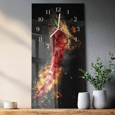 Vertical wall clock Hot pepper