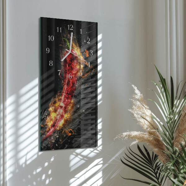 Vertical wall clock Hot pepper