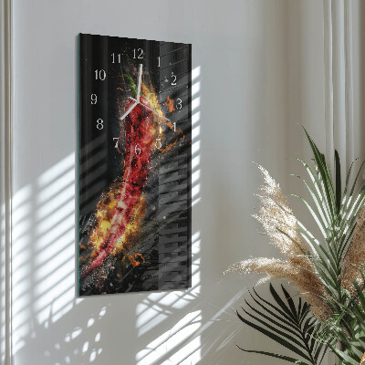 Vertical wall clock Hot pepper
