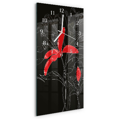 Vertical wall clock Flowers