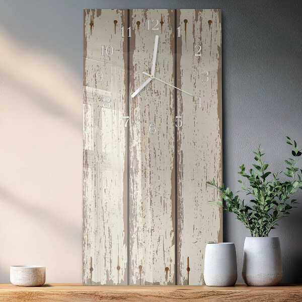 Vertical wall clock Wooden boards