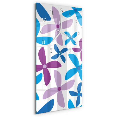 Vertical wall clock Hawaiian flowers