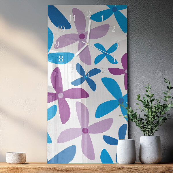 Vertical wall clock Hawaiian flowers