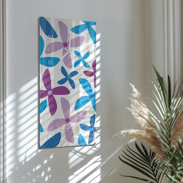 Vertical wall clock Hawaiian flowers