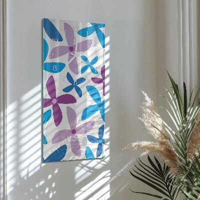 Vertical wall clock Hawaiian flowers
