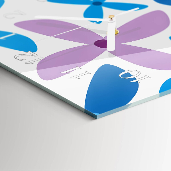 Vertical wall clock Hawaiian flowers