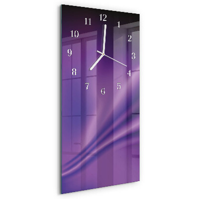 Vertical wall clock Waves of purple
