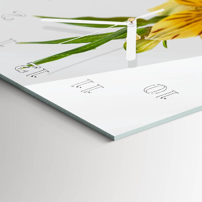 Vertical wall clock Yellow flowers