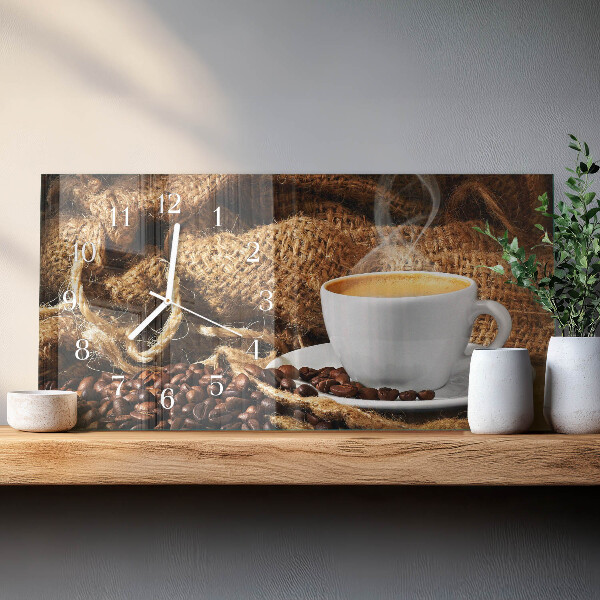 Horizontal wall clock Coffee Beans