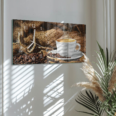 Horizontal wall clock Coffee Beans