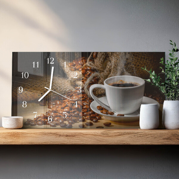 Horizontal wall clock Coffee