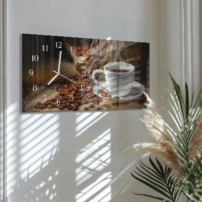 Horizontal wall clock Coffee