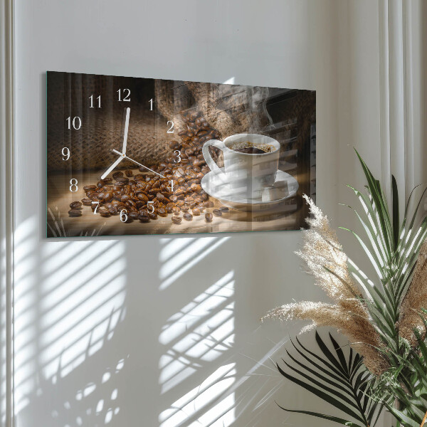Horizontal wall clock Coffee