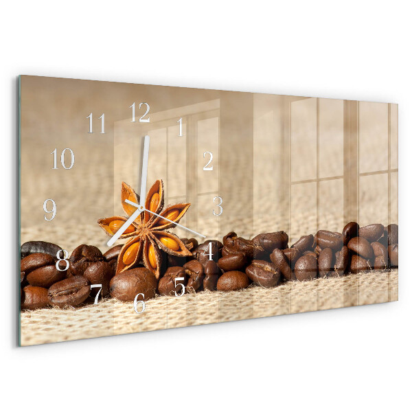 Horizontal wall clock Coffee Beans