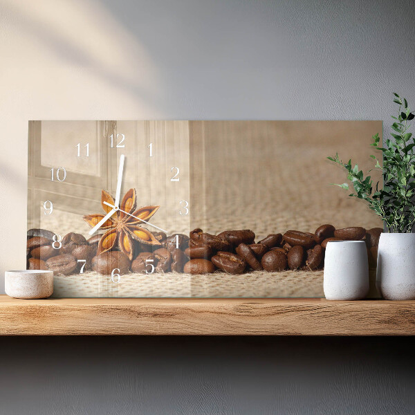 Horizontal wall clock Coffee Beans