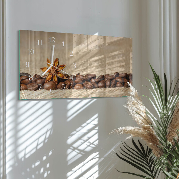 Horizontal wall clock Coffee Beans