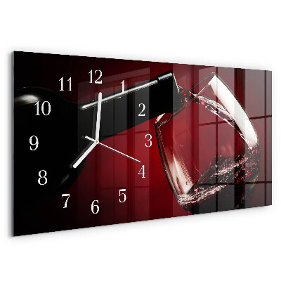 Horizontal wall clock Wine glass
