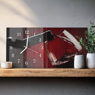 Horizontal wall clock Wine glass