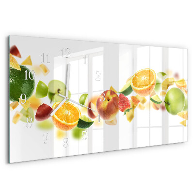 Horizontal wall clock Fruit mix