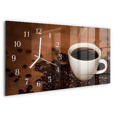 Horizontal wall clock Hot coffee