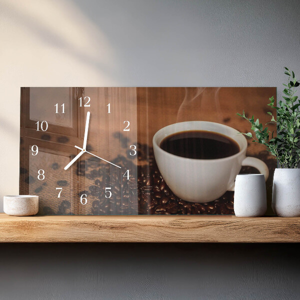 Horizontal wall clock Hot coffee