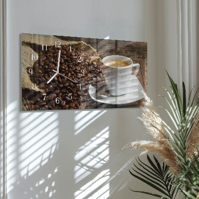 Horizontal wall clock Coffee