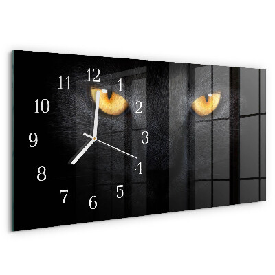 Horizontal wall clock Cat