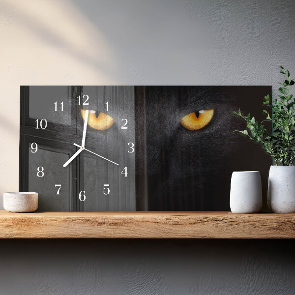 Horizontal wall clock Cat